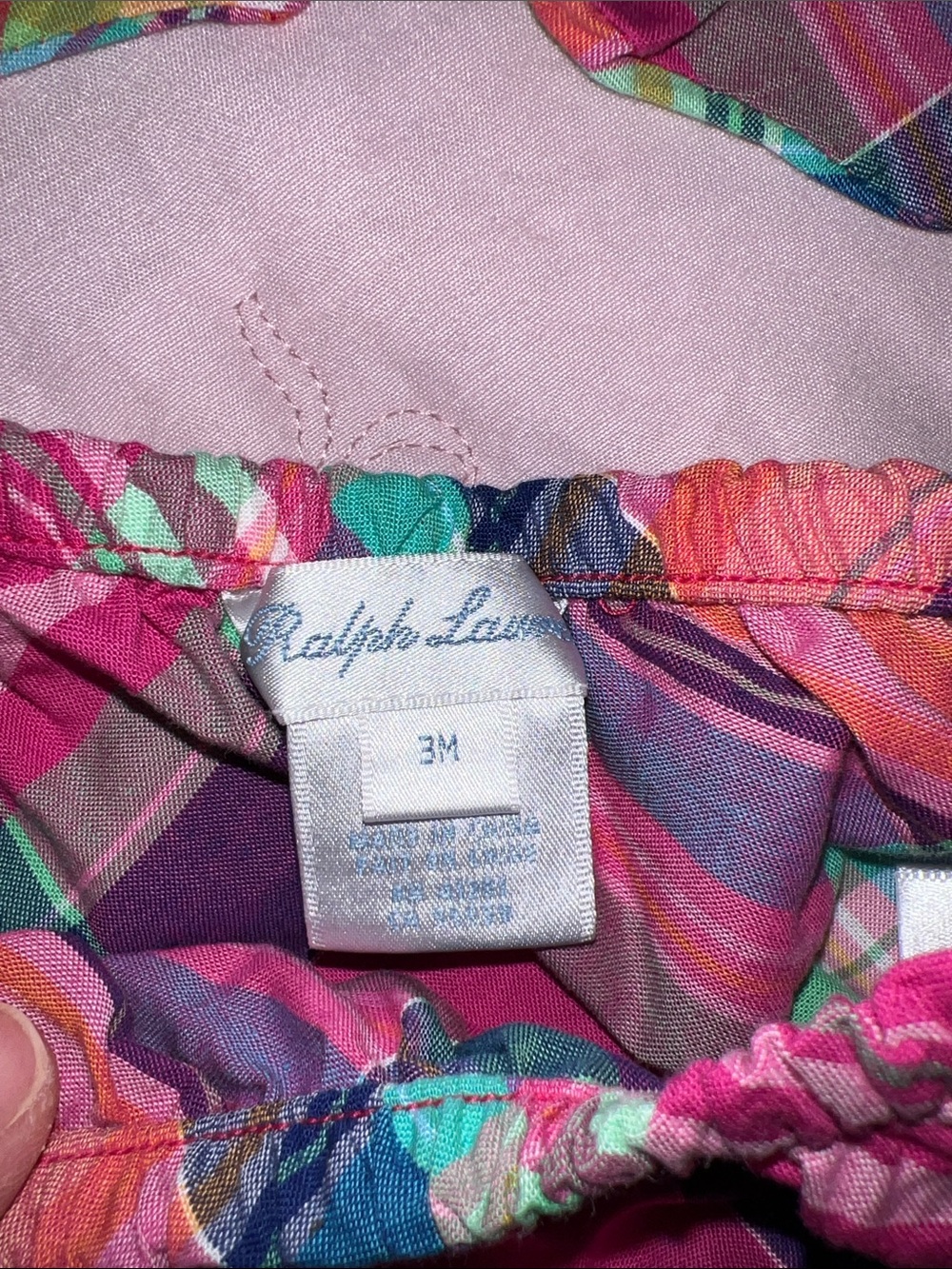 Ralph Lauren Polo Vibrant Multicolor Plaid Baby Dress and Bloomers NWOT - Picture 3 of 7